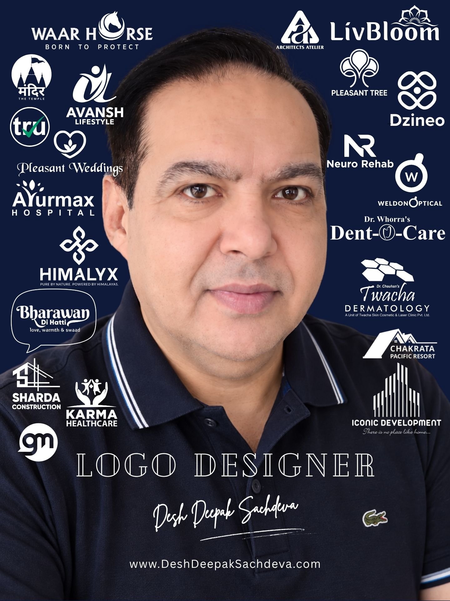 Desh Deepak Sachdeva, professional logo designer in India with 33+ years of design experience. logo design service in India